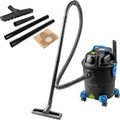 Högert Technik Industriestaubsauger 20L, 1200W, mit Blasfunktion und Werkzeuganschluss, 4 drehbare Rollen, 1,5m Schlauch, 4m Kabel, robust & mobil