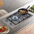 Zweiflammiger Gaskochfeld aus Edelstahl für flexible Nutzung - Camping, Zuhause, Wohnmobil